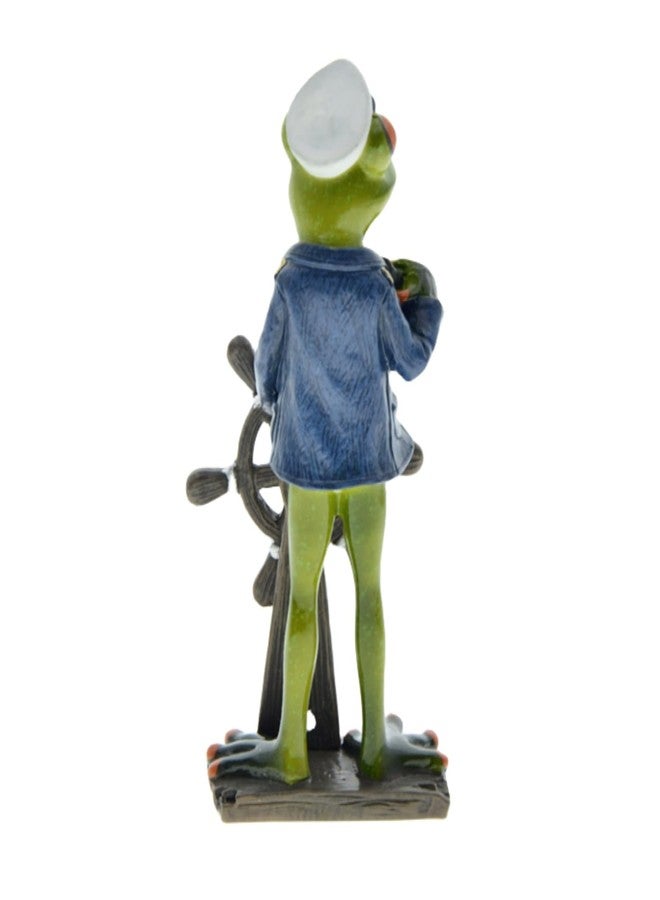 Queemie Creative Frog Captain Steering Resin Statues, Navy Skipper Mascot Frogs Sculptures Collectible Figurines for Marine Sailing Lovers Home Office Decorations Gifts - Image 4